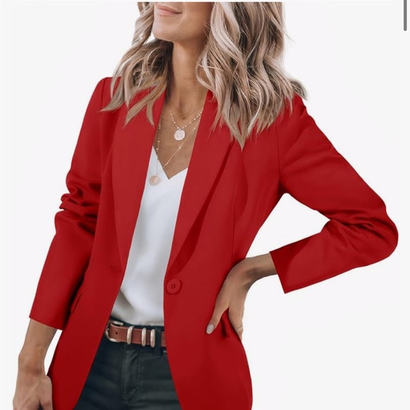 Red Cicy Bell Casual Blazer - Perfect for Office or Date Night - Picture 1 of 8